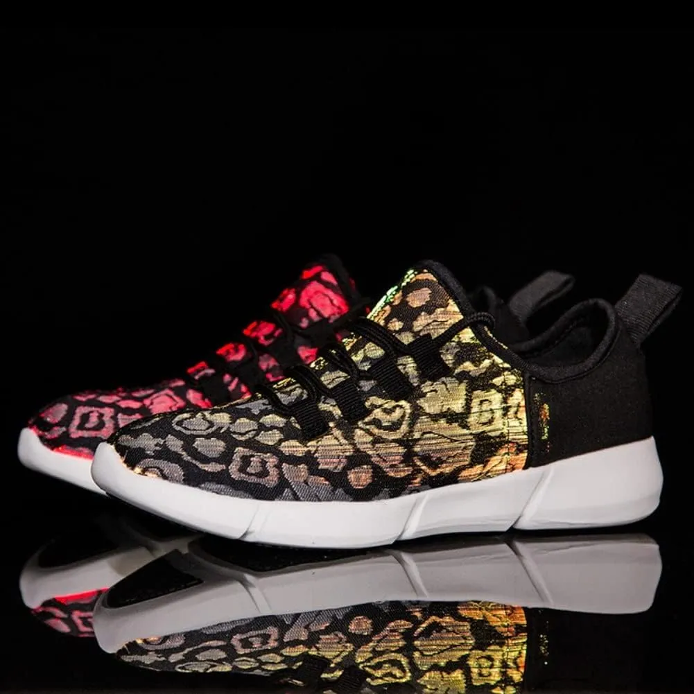 Fiber Optic LED Light up Shoes for Kids, Men and Women, Lightweight Sneakers USB Charging Glowing Party Shoes (US