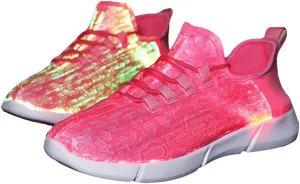 Fiber Optic LED Light up Shoes for Kids, Men and Women, Lightweight Sneakers USB Charging Glowing Party Shoes (US