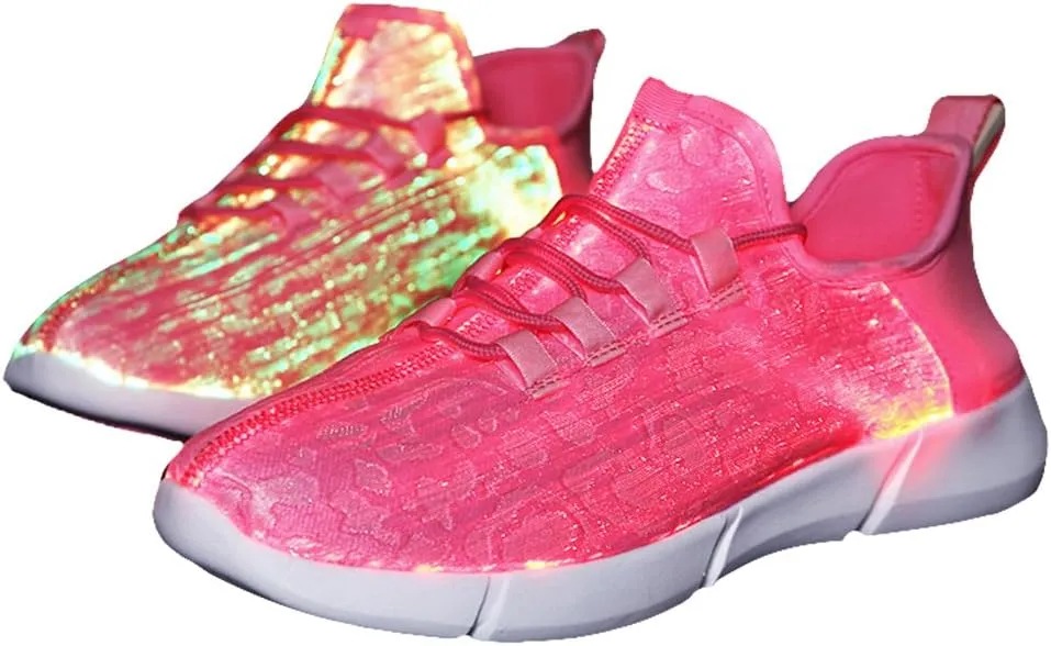 Fiber Optic LED Light up Shoes for Kids, Men and Women, Lightweight Sneakers USB Charging Glowing Party Shoes (US