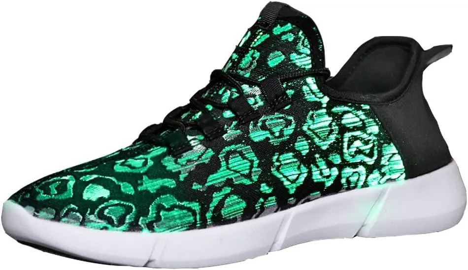 Fiber Optic LED Light up Shoes for Kids, Men and Women, Lightweight Sneakers USB Charging Glowing Party Shoes (US