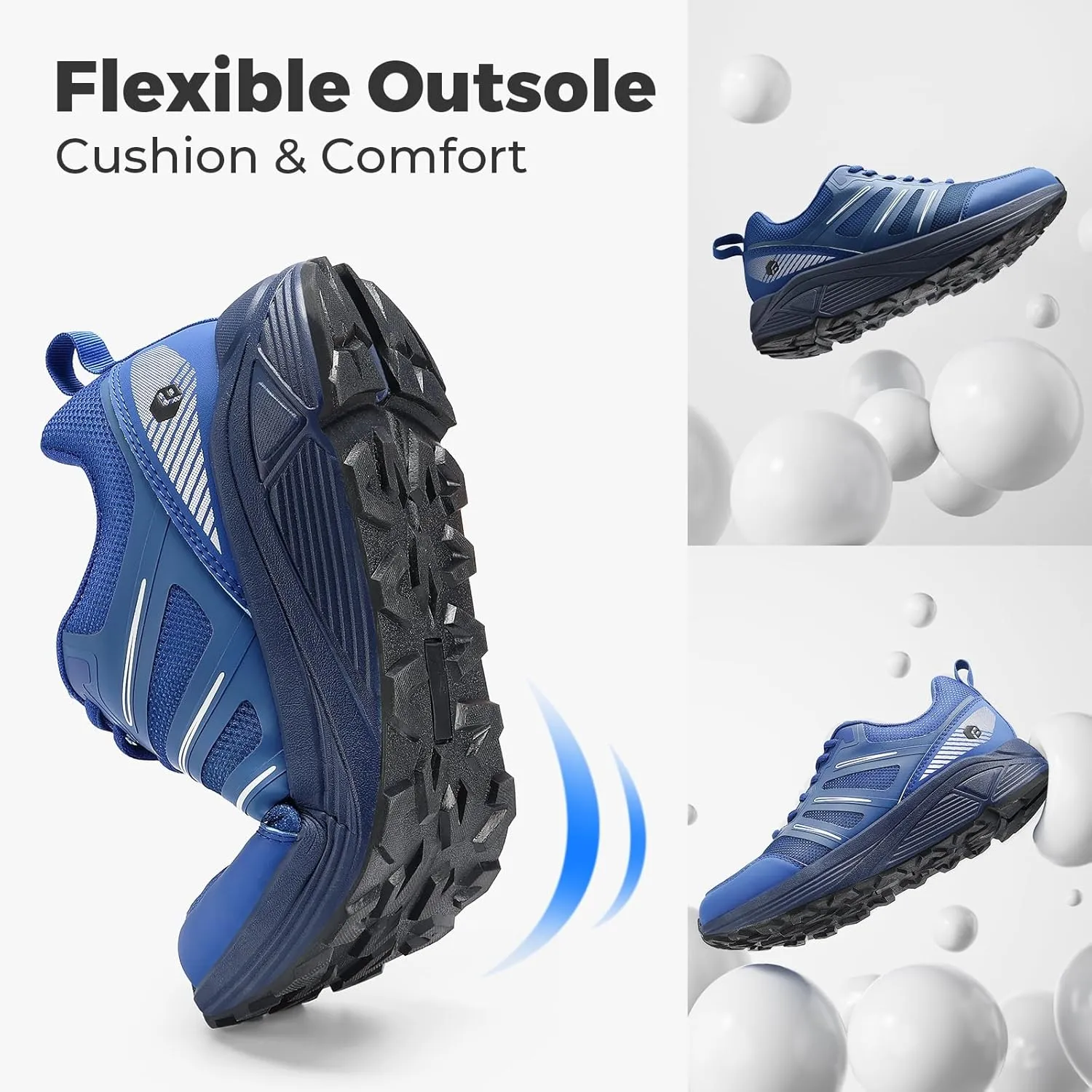 FitVille Extra Wide Mens Running Shoes Orthopedic Sneakers for Plantar Fasciitis Lightweight Men's Trail Running Shoes for Diabetic Men Wide Toe Box Shoes for Flat Feet Heel Pain Relief