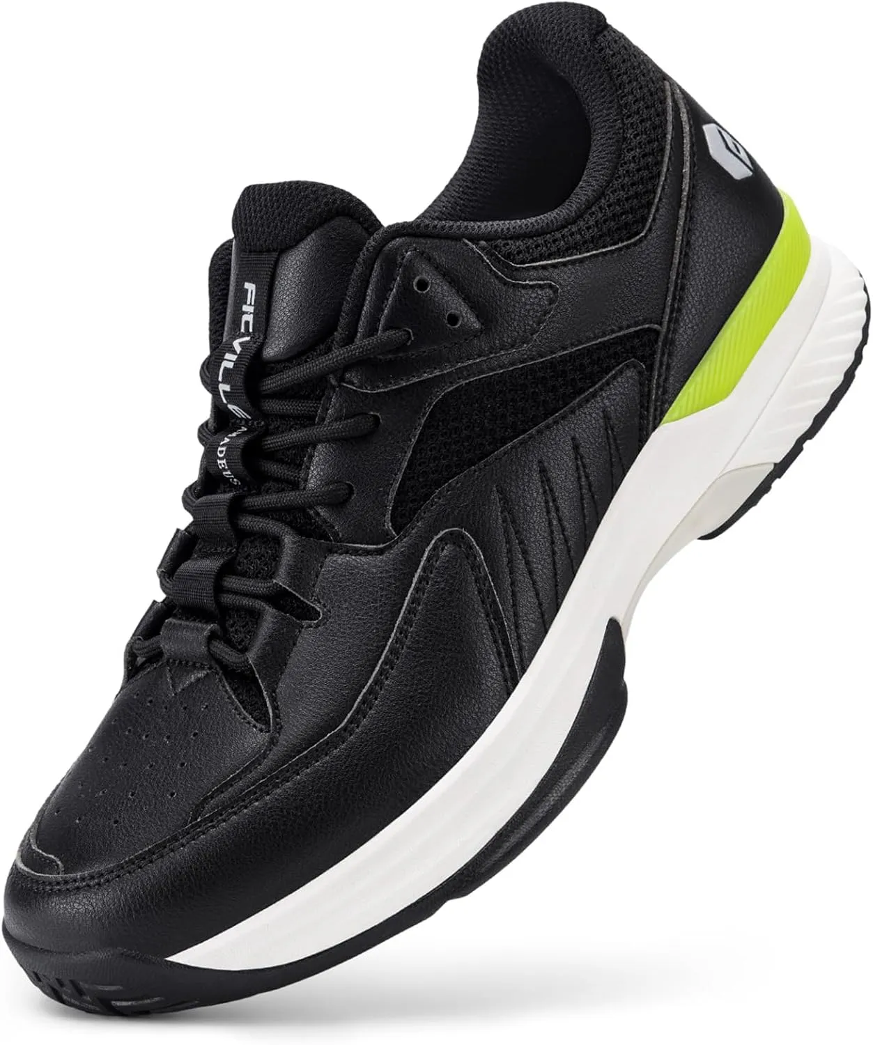 FitVille Men‘s Wide Pickleball Shoes All Court Tennis Shoes with Arch Support for Plantar Fasciitis