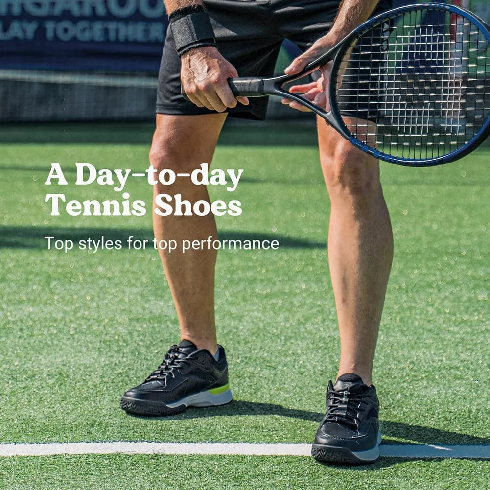FitVille Men‘s Wide Pickleball Shoes All Court Tennis Shoes with Arch Support for Plantar Fasciitis