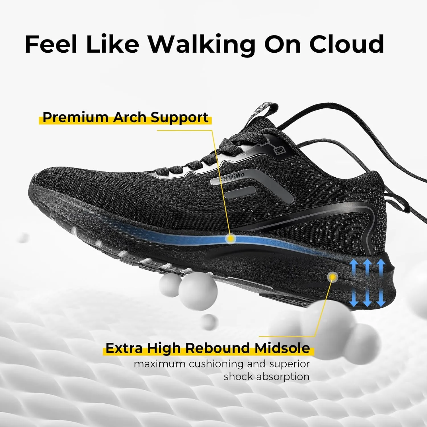 FitVille Tennis Shoes for Men Wide Width Sneakers Walking Shoes for Plantar Fasciitis Relief