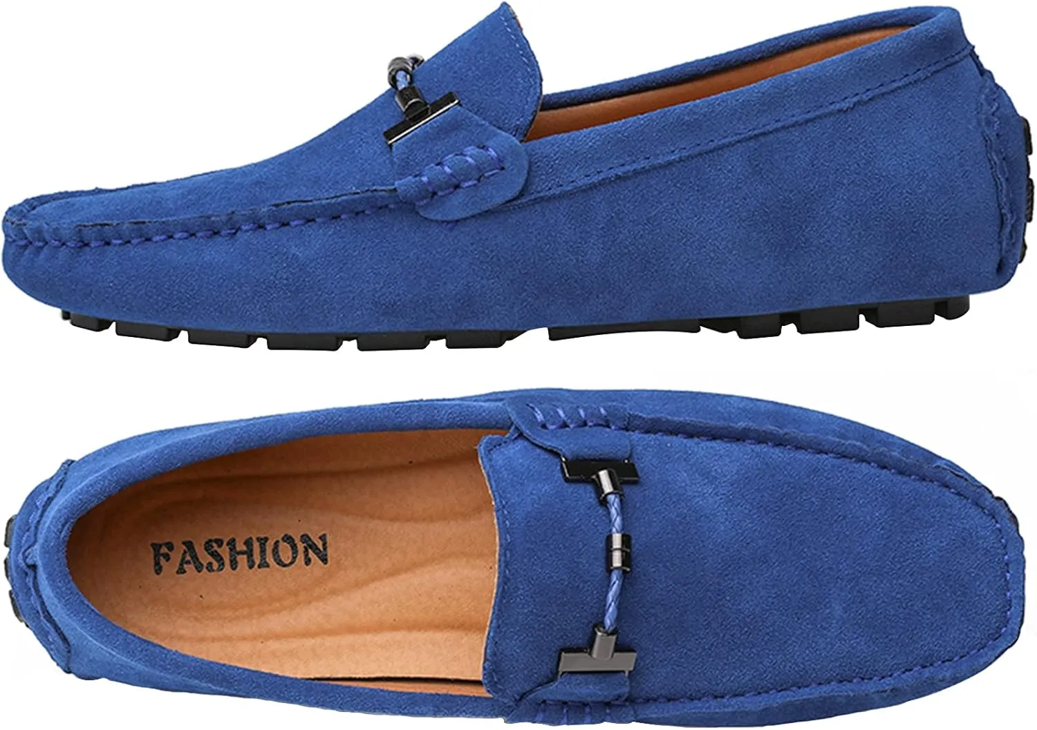 Flat Loafer for Men Suede Leather Slip-on Dress Driving Moccasins Casual Boat Shoes