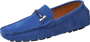 Flat Loafer for Men Suede Leather Slip-on Dress Driving Moccasins Casual Boat Shoes