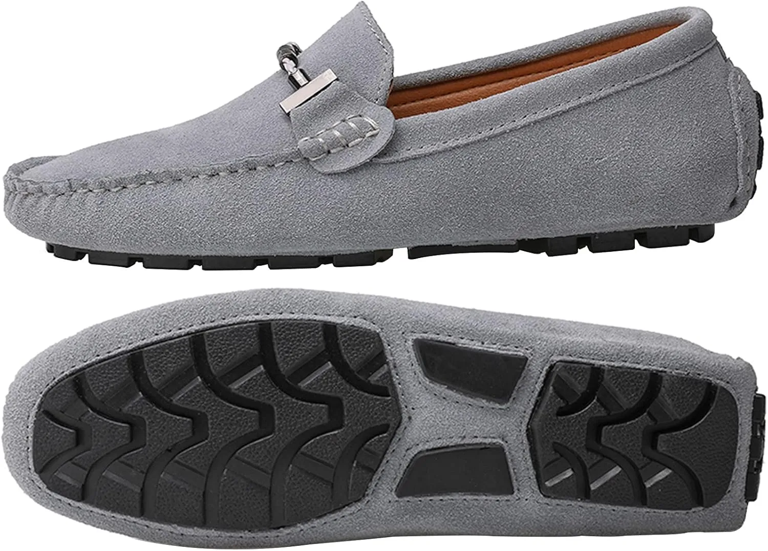 Flat Loafer for Men Suede Leather Slip-on Dress Driving Moccasins Casual Boat Shoes