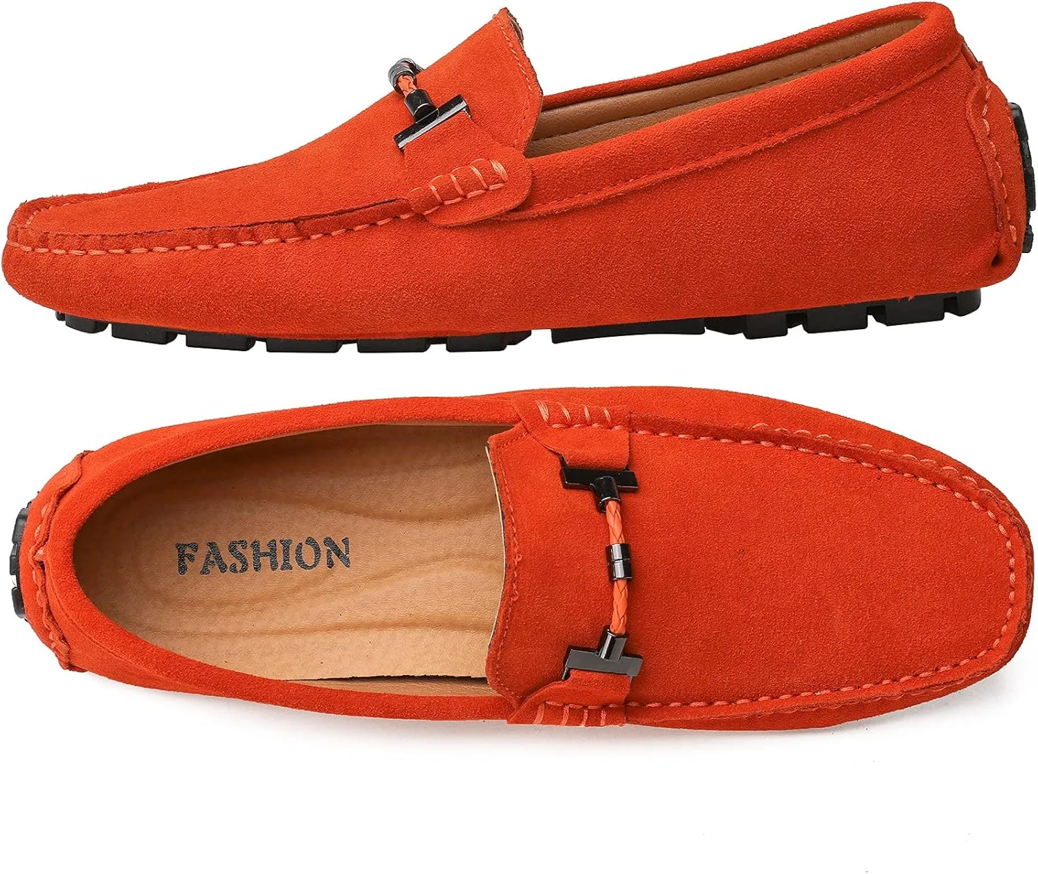 Flat Loafer for Men Suede Leather Slip-on Dress Driving Moccasins Casual Boat Shoes