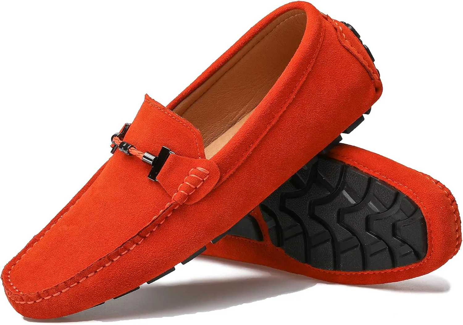 Flat Loafer for Men Suede Leather Slip-on Dress Driving Moccasins Casual Boat Shoes
