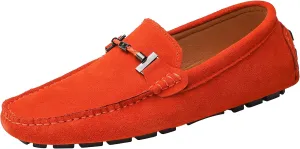 Flat Loafer for Men Suede Leather Slip-on Dress Driving Moccasins Casual Boat Shoes