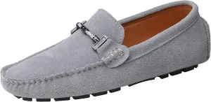 Flat Loafer for Men Suede Leather Slip-on Dress Driving Moccasins Casual Boat Shoes