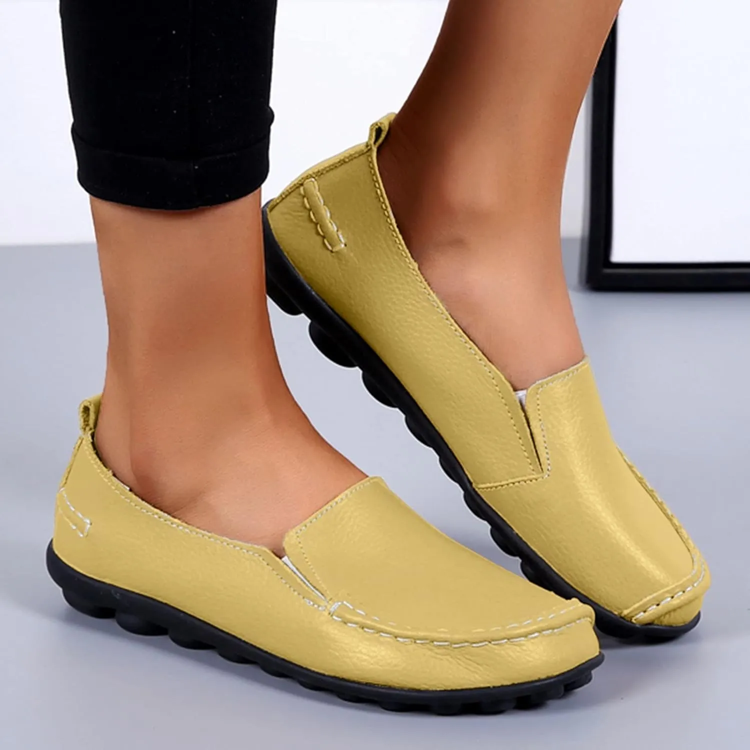 Flats Shoes Women's Comfort Penny Loafers Slip-Ons Walking Shoes Wide Width Orthopedic Shoes Business Casual Shoes