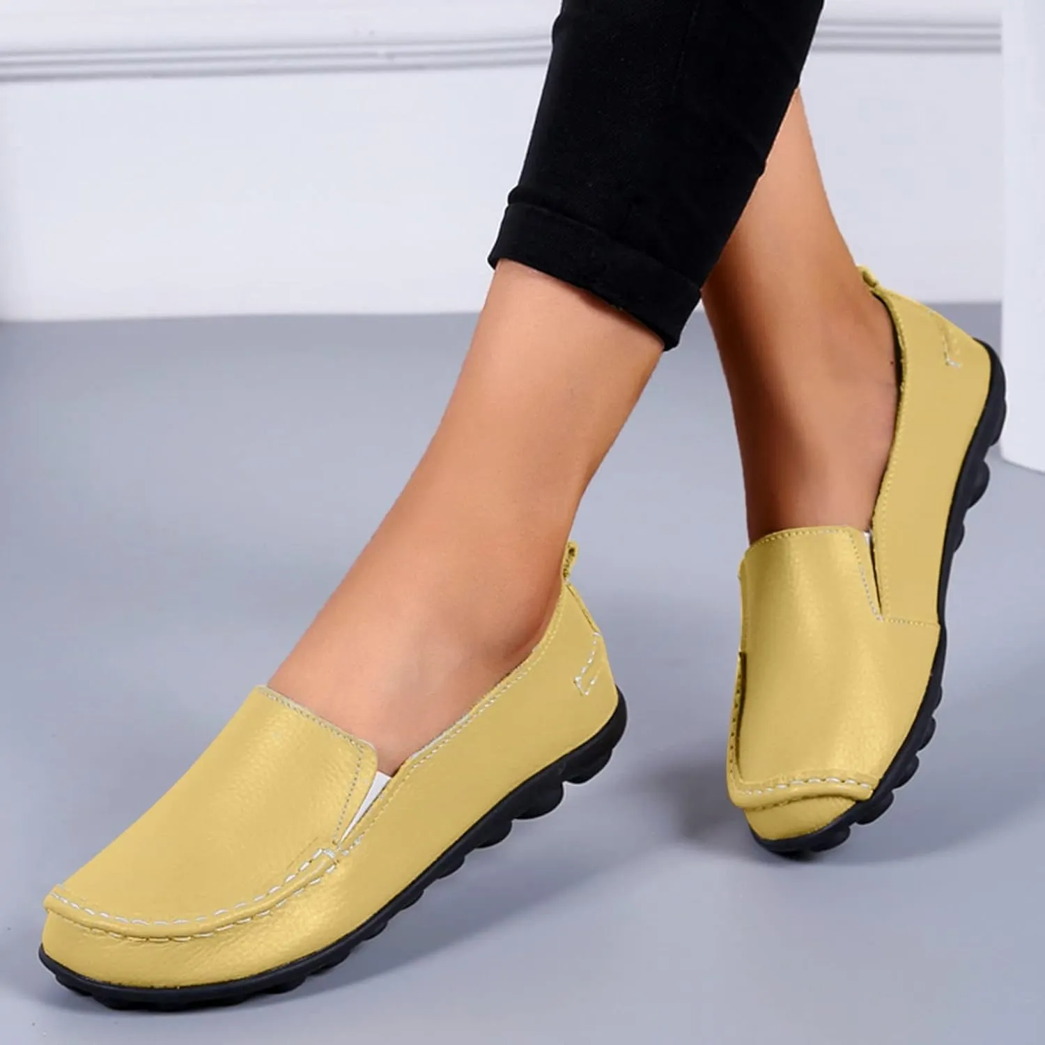 Flats Shoes Women's Comfort Penny Loafers Slip-Ons Walking Shoes Wide Width Orthopedic Shoes Business Casual Shoes