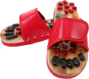 Foot Relax Sandals Cobblestone Shoes Natural Jade Massage Slippers Size 43-44 Pu Eva Material Health Massage Shoes