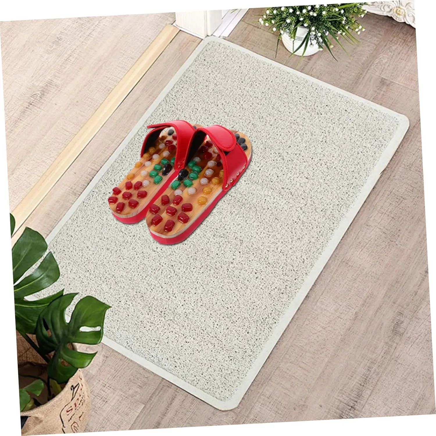 Foot Relax Sandals Cobblestone Shoes Natural Jade Massage Slippers Size 43-44 Pu Eva Material Health Massage Shoes