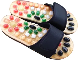 Foot Relax Sandals Natural Jade Massage Pebbles Size 37-38 Made of Pu Eva for Comfort