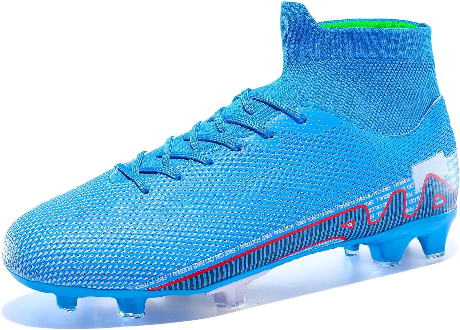 Football Cleats Men, Indoor Outdoor High Top Soccer Shoes Lightweight Shock Resistant Training Boots Breathable Professional Turf Shoes Sport Athletic Ground Football Boots FG Soccer Cleats for Men