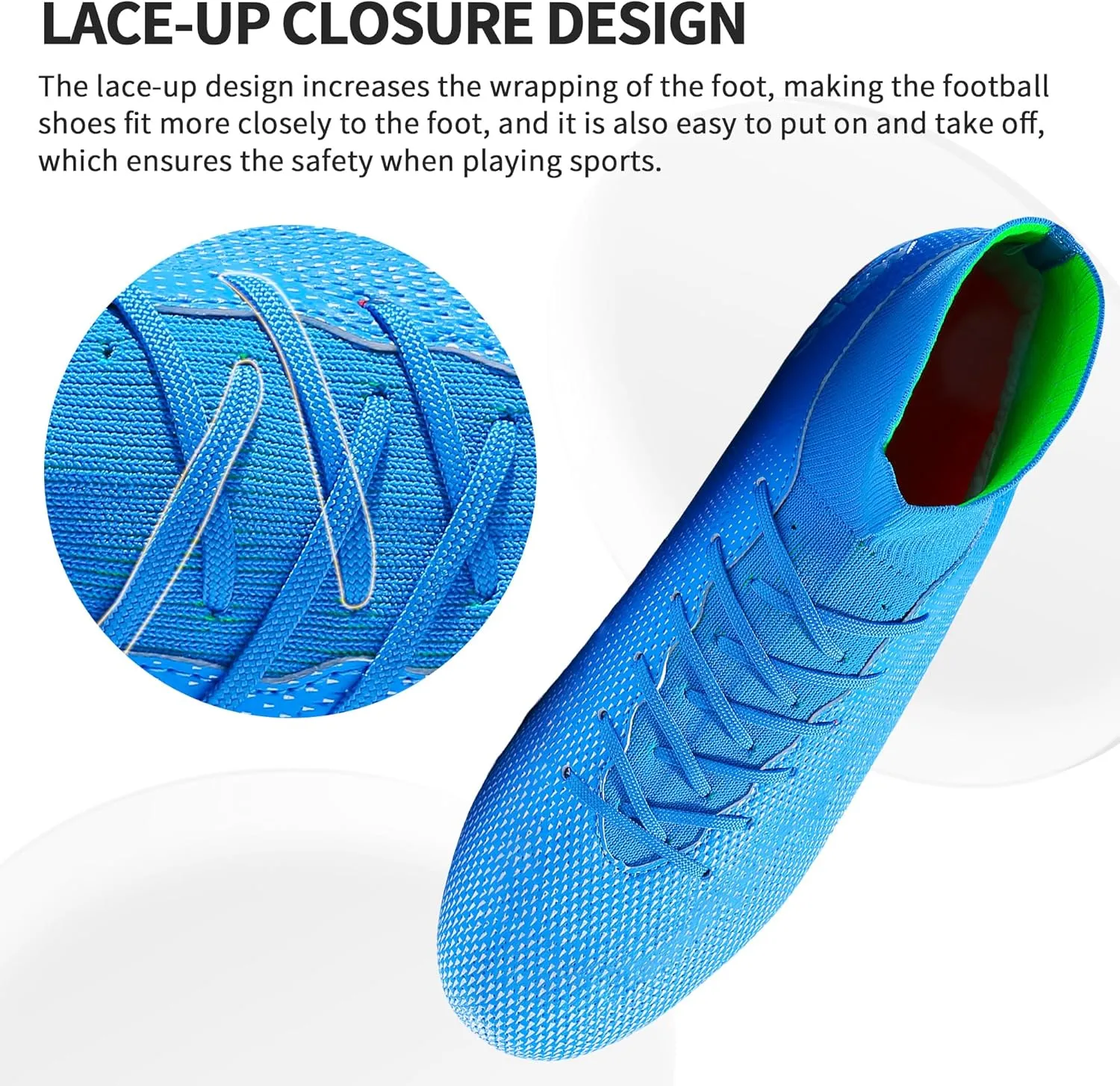 Football Cleats Men, Indoor Outdoor High Top Soccer Shoes Lightweight Shock Resistant Training Boots Breathable Professional Turf Shoes Sport Athletic Ground Football Boots FG Soccer Cleats for Men