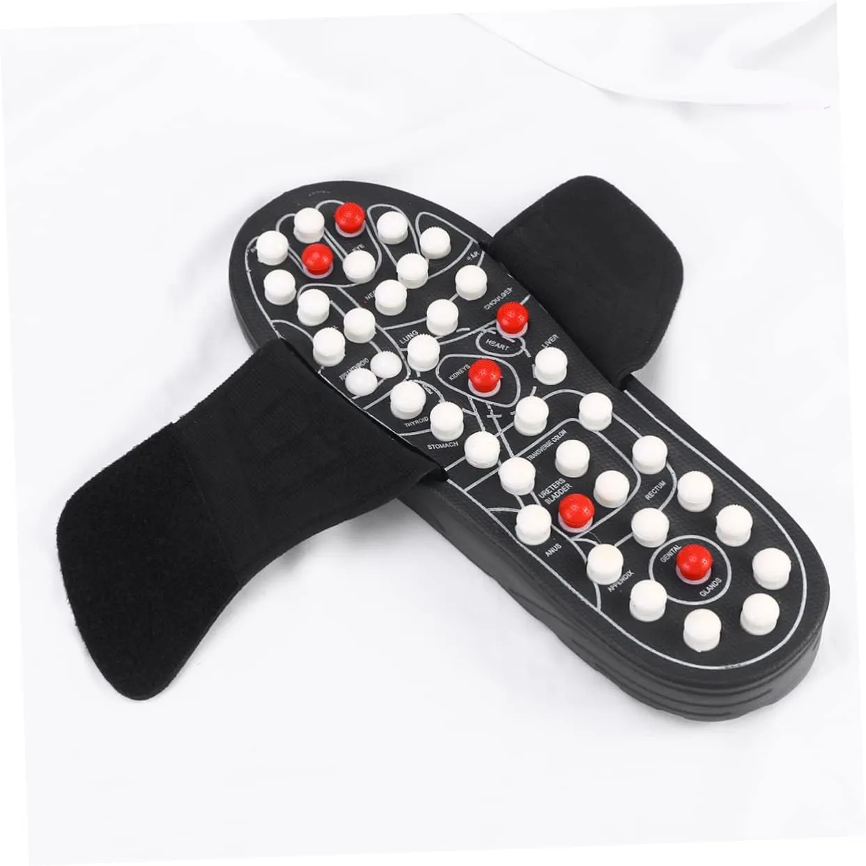 FRCOLOR Foot Massager for Circulation Reflex Massage Shoes Therapeutic Foot Relaxation Massager Tai Chi Gossip Slippers Size 44-45