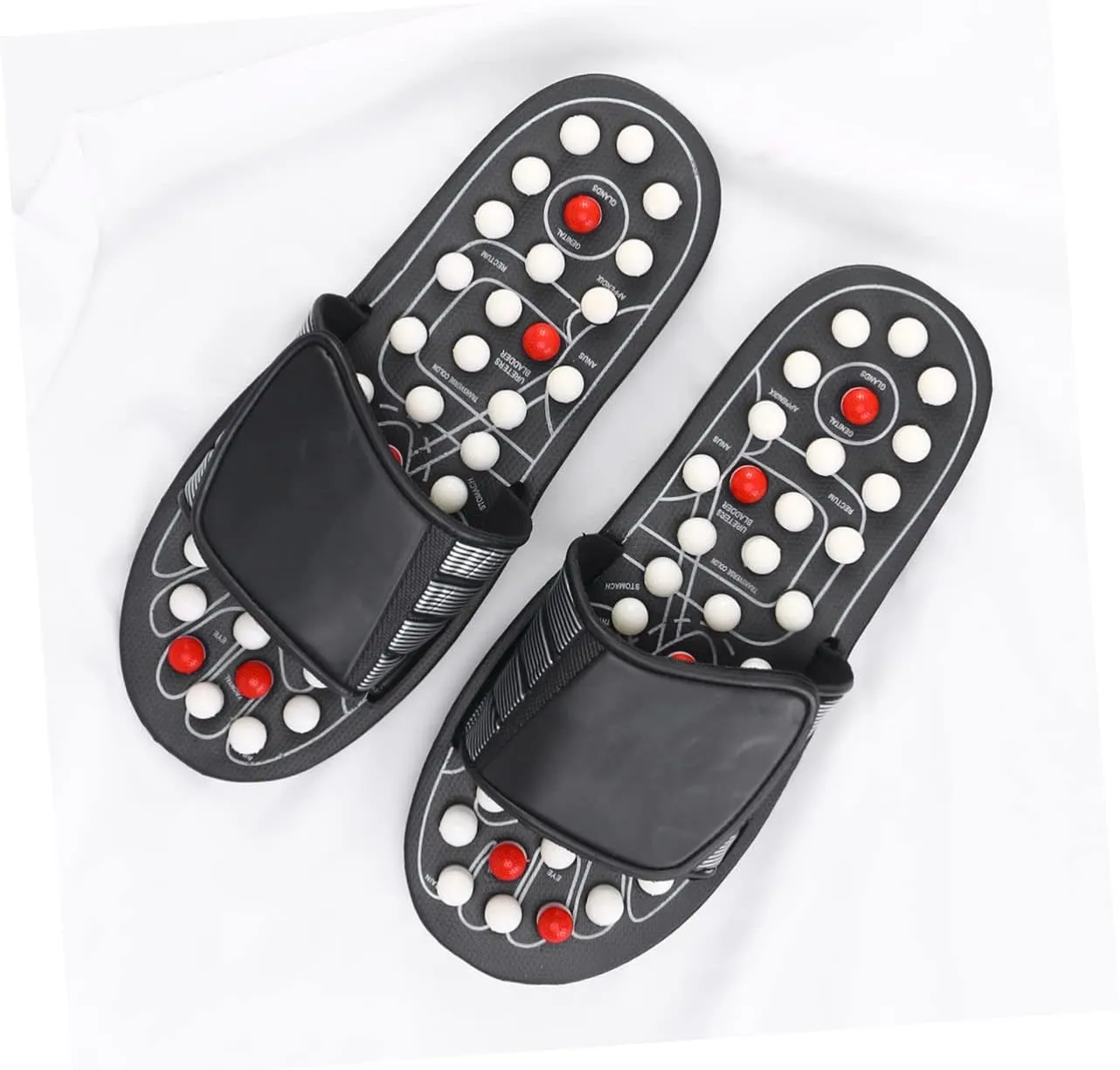 FRCOLOR Foot Massager for Circulation Reflex Massage Shoes Therapeutic Foot Relaxation Massager Tai Chi Gossip Slippers Size 44-45