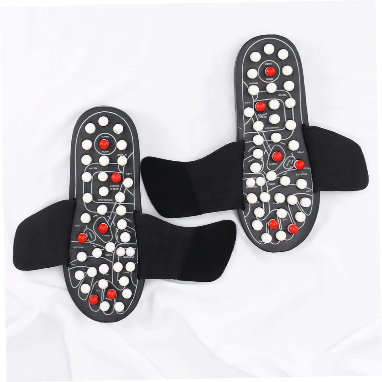 FRCOLOR Foot Massager for Circulation Reflex Massage Shoes Therapeutic Foot Relaxation Massager Tai Chi Gossip Slippers Size 44-45
