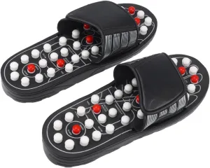 FRCOLOR Foot Massager for Circulation Reflex Massage Shoes Therapeutic Foot Relaxation Massager Tai Chi Gossip Slippers Size 44-45