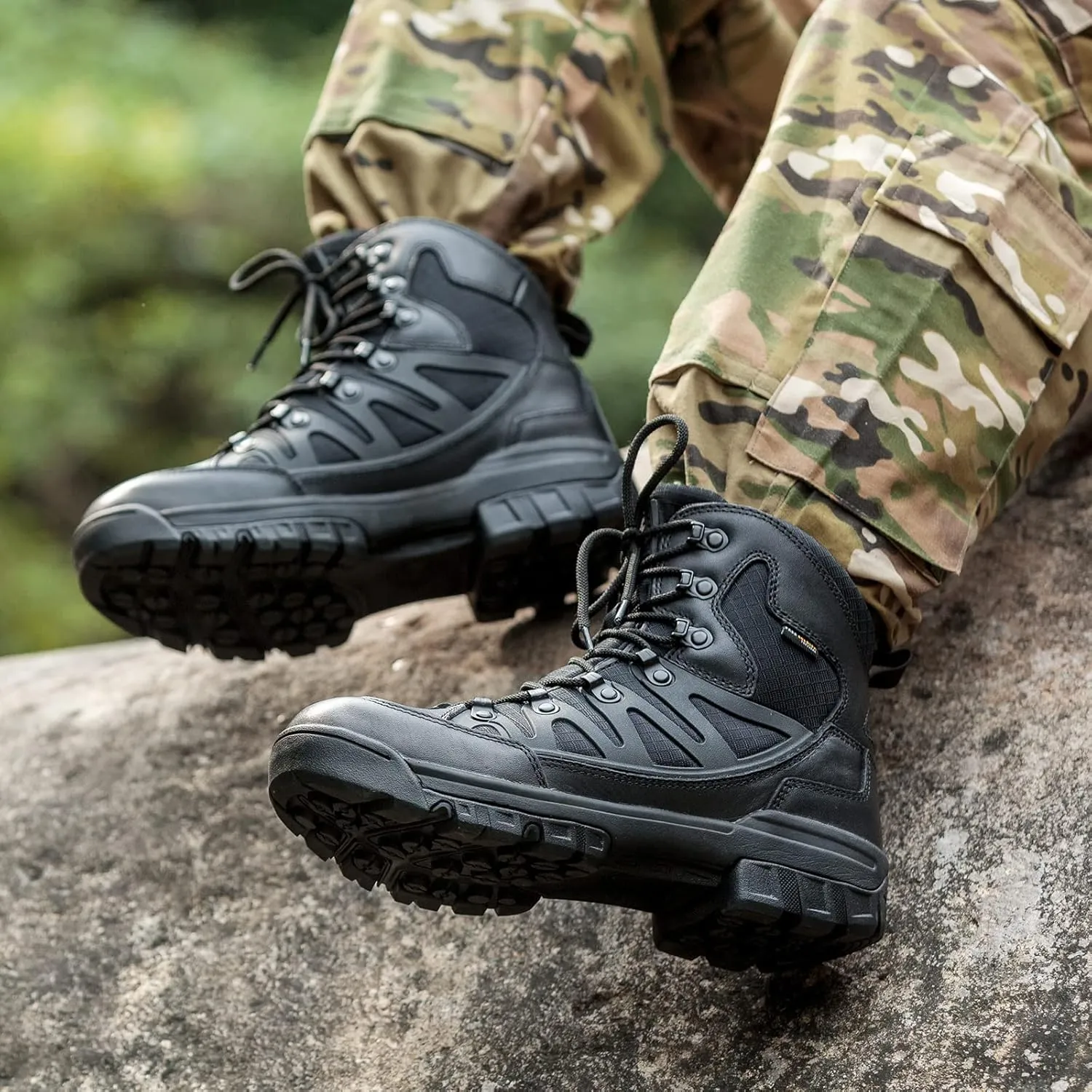 FREE SOLDIER Men's Waterproof Tactical Hiking Boots Military Work Boots Combat Boots