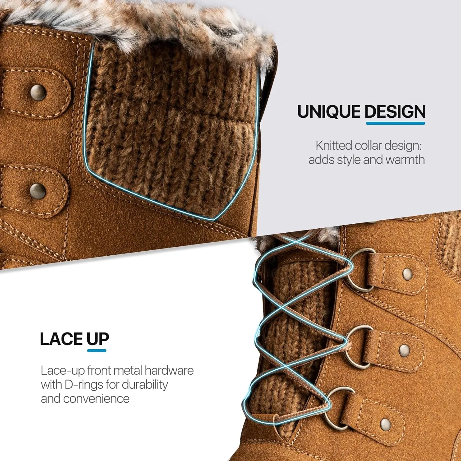 FREE SOLDIER Women's Waterproof Winter Cold Weather Snow Boots for Women Outdoor Fashion Duck Boots Comfortable Insulated