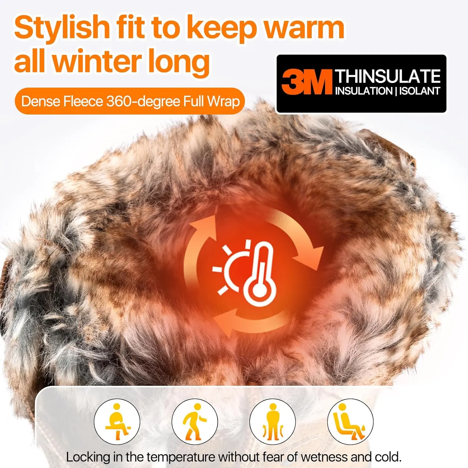 FREE SOLDIER Women's Waterproof Winter Cold Weather Snow Boots for Women Outdoor Fashion Duck Boots Comfortable Insulated