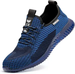 Furuian Steel Toe Shoes for Men Women Comfortable Non Slip Men's Safety Steel Toe Sneakers Industrial Warehouse Contstruction Work Shoes for Men
