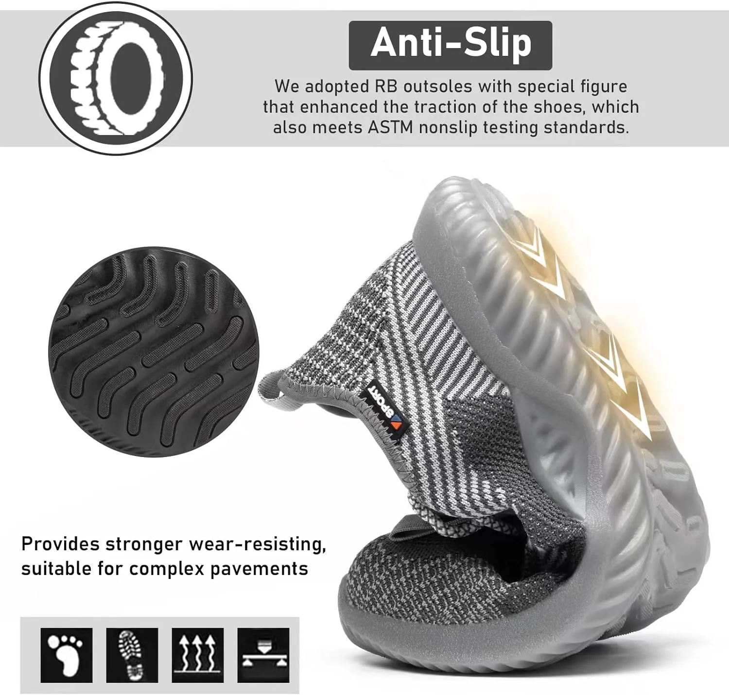 Furuian Steel Toe Shoes for Men Women Comfortable Non Slip Men's Safety Steel Toe Sneakers Industrial Warehouse Contstruction Work Shoes for Men
