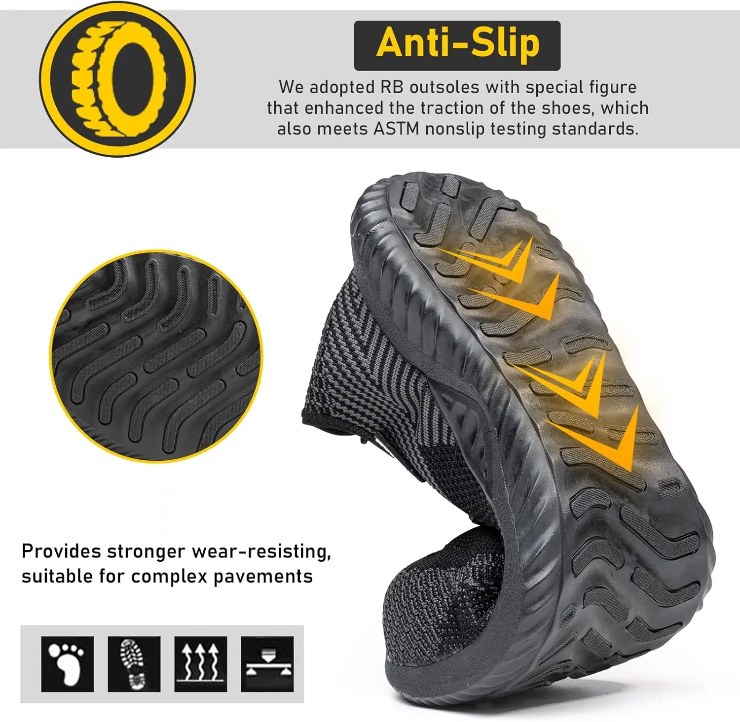 Furuian Waterproof Steel Toe Shoes for Men Comfortable Non Slip Safety Sneakers Warehouse Industry Contstruction Work Shoes for Men