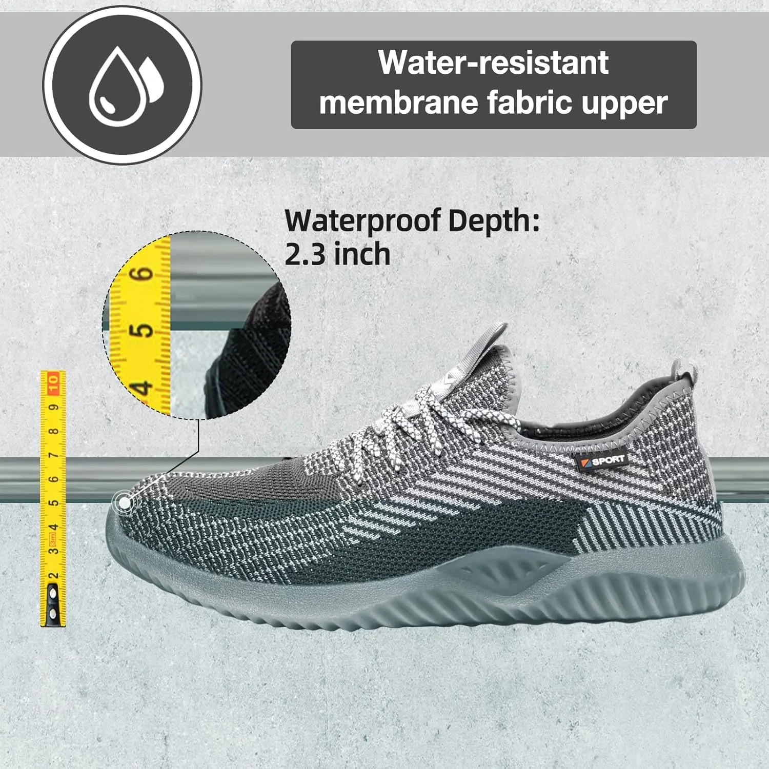 Furuian Waterproof Steel Toe Shoes for Men Comfortable Non Slip Safety Sneakers Warehouse Industry Contstruction Work Shoes for Men