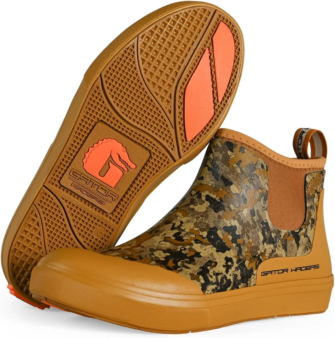 Gator Waders Men's Camp Boots - Durable Slip-Resistant Neoprene Lined Waterproof Ankle Boots for Camping, Fishing & Hiking