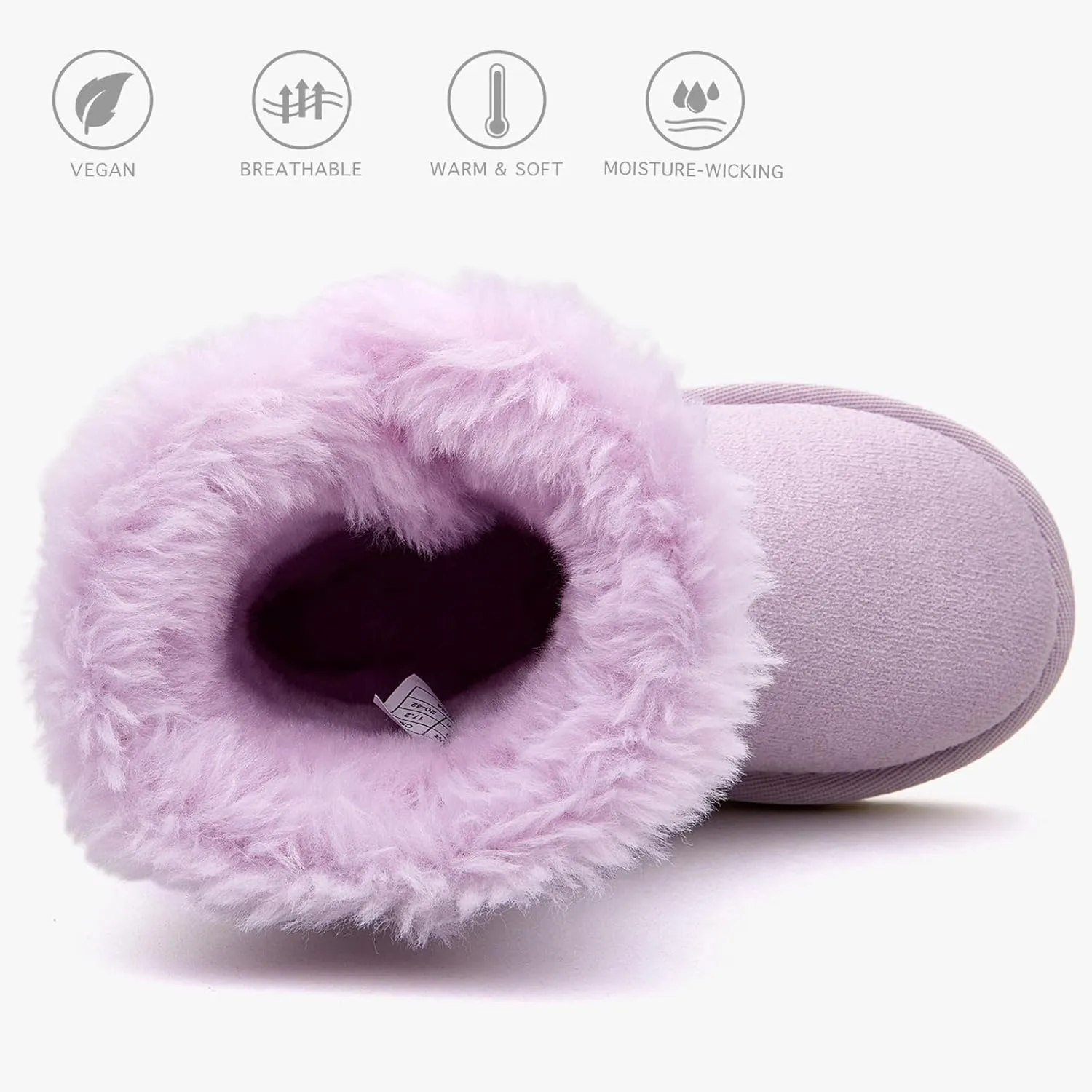 Girls Winter Cold Weather Wood Button Warm Shearling Lightweight Comfort Boots