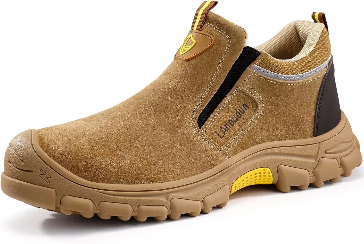 GLANOUDUN Welding Boots for Men Slip on Work Boots for Men Steel Toe Boot Comfortable Welder Boot Construction Safety Footwear Indestructible Men's Steel Toe Shoes