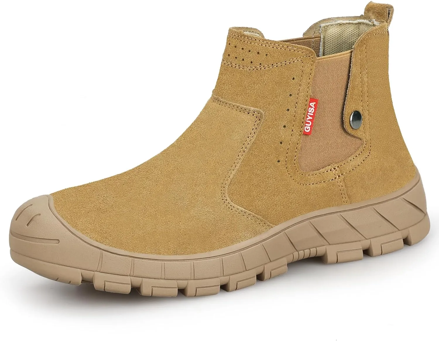 GLANOUDUN Welding Work Boots for Men Slip on Steel Toe Shoes for Men Indestructible Steel Toe Boots Welder Men's Working Shoes Fireproof Safety Footwear for Construction Men's Work & Safety Footwear