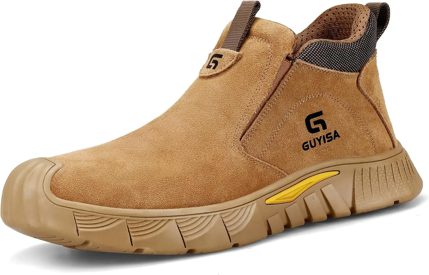 GLANOUDUN Welding Work Boots for Men Slip on Steel Toe Shoes for Men Indestructible Steel Toe Boots Welder Men's Working Shoes Fireproof Safety Footwear for Construction Men's Work & Safety Footwear