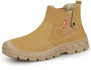 GLANOUDUN Welding Work Boots for Men Slip on Steel Toe Shoes for Men Indestructible Steel Toe Boots Welder Men's Working Shoes Fireproof Safety Footwear for Construction Men's Work & Safety Footwear