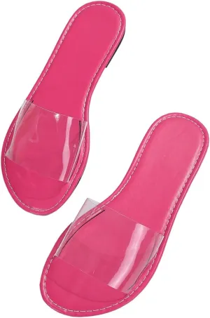 GORGLITTER Women's Clear Sandals Transparent Flat Sandals Dressy Summer Open Toe Beach Sandals