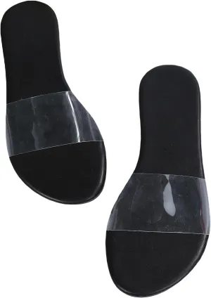 GORGLITTER Women's Clear Sandals Transparent Flat Sandals Dressy Summer Open Toe Beach Sandals