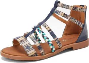gracosy Flat Sandals for Women, Wedges Sandals Gladiator Summer Dress Sandals Ankle Slippers Woven Straps Shoes Flip Flop Thong