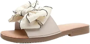 HBJWOV Cowhide Sandals for Women with Tendon Soles Soft Soled Leather Slippers for External Wear