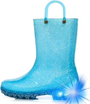 HugRain Light Up Rain Boots for Little Kids