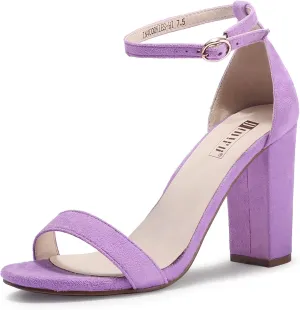 IDIFU Women's IN4 Cookie-HI Chunky High Heel Sandals Open Toe Ankle Strap Wedding Bridal Prom Dress Shoes For Women Bride Bridesmaid
