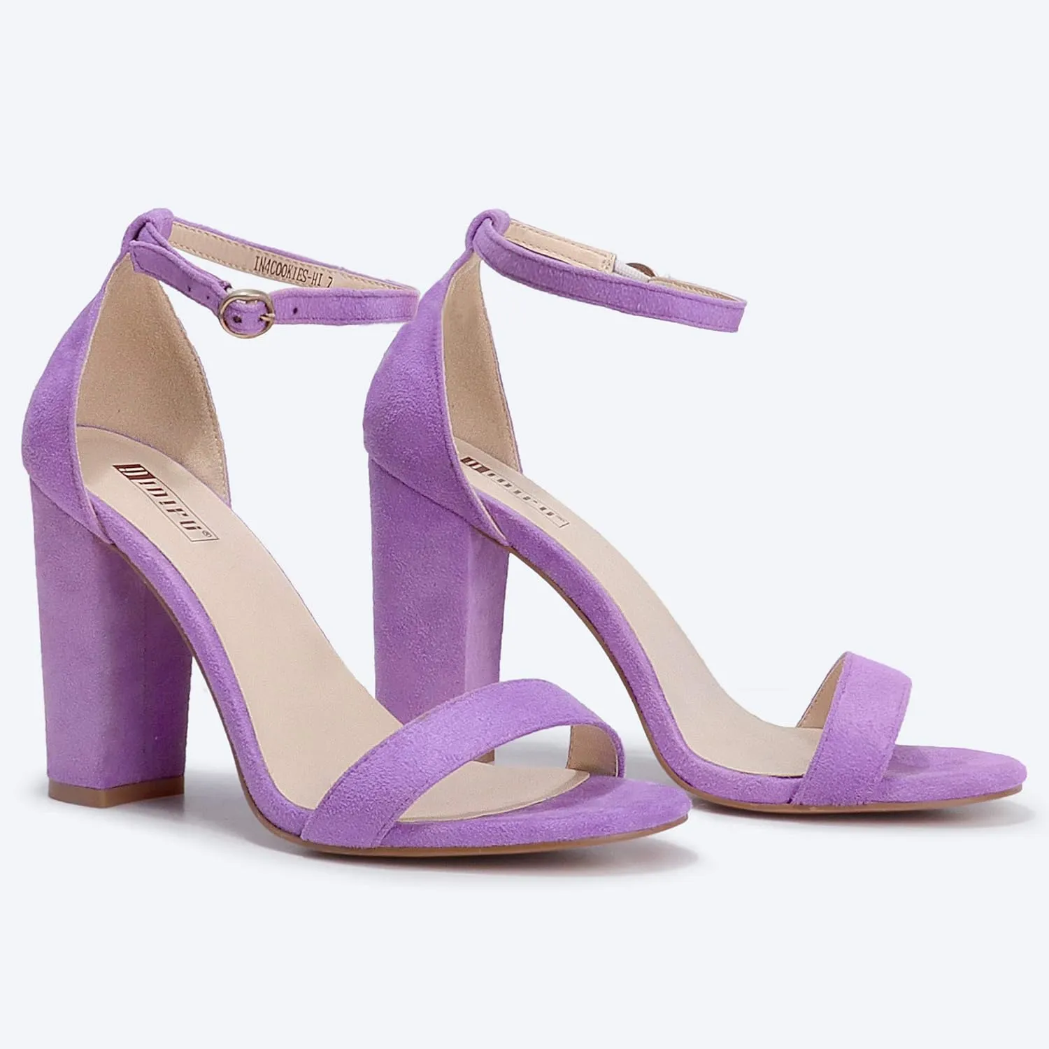 IDIFU Women's IN4 Cookie-HI Chunky High Heel Sandals Open Toe Ankle Strap Wedding Bridal Prom Dress Shoes For Women Bride Bridesmaid