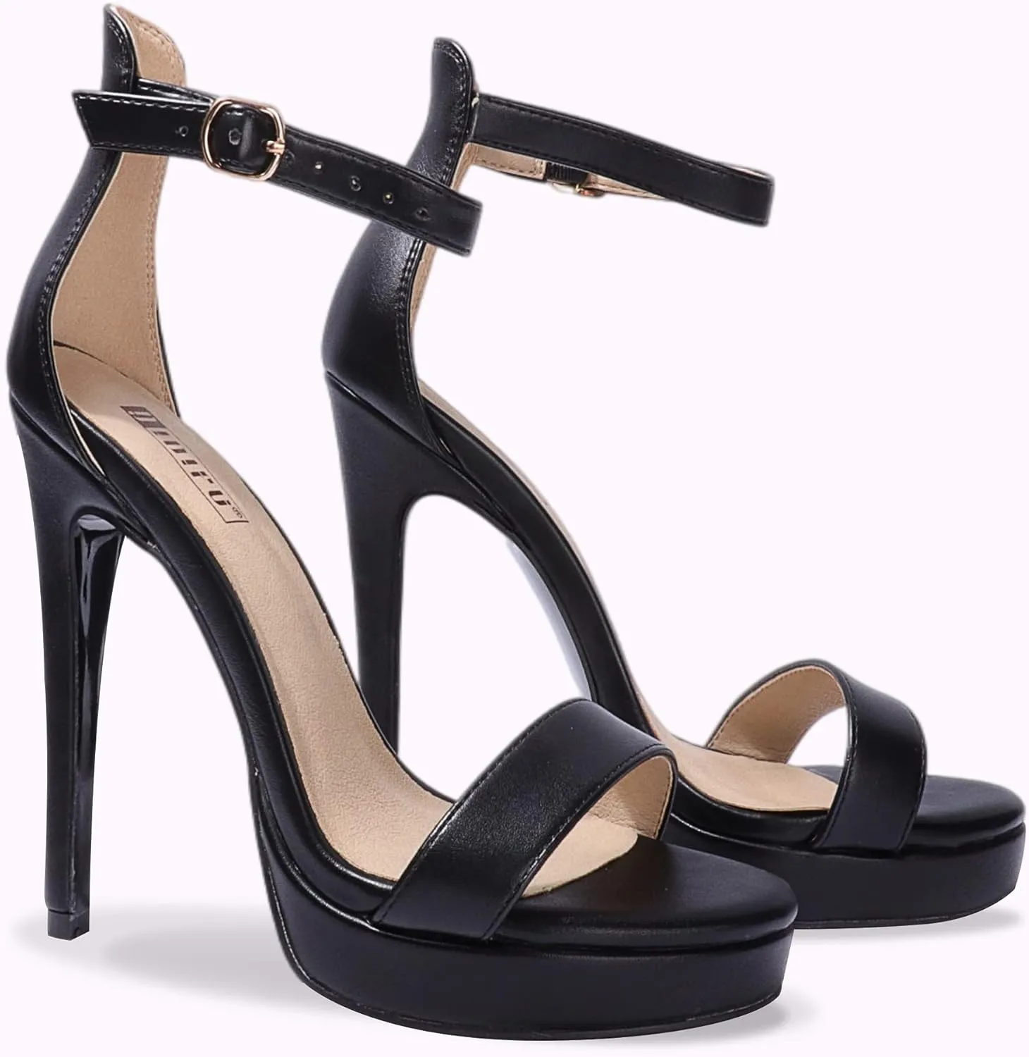 IDIFU Women's Stiletto High Heel Sandals Platform Open Toe Ankle Strap Dress Shoes for Women Bride Ladies in Wedding Bridal Party Homecoming