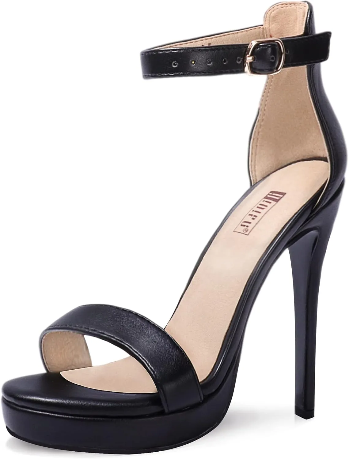 IDIFU Women's Stiletto High Heel Sandals Platform Open Toe Ankle Strap Dress Shoes for Women Bride Ladies in Wedding Bridal Party Homecoming