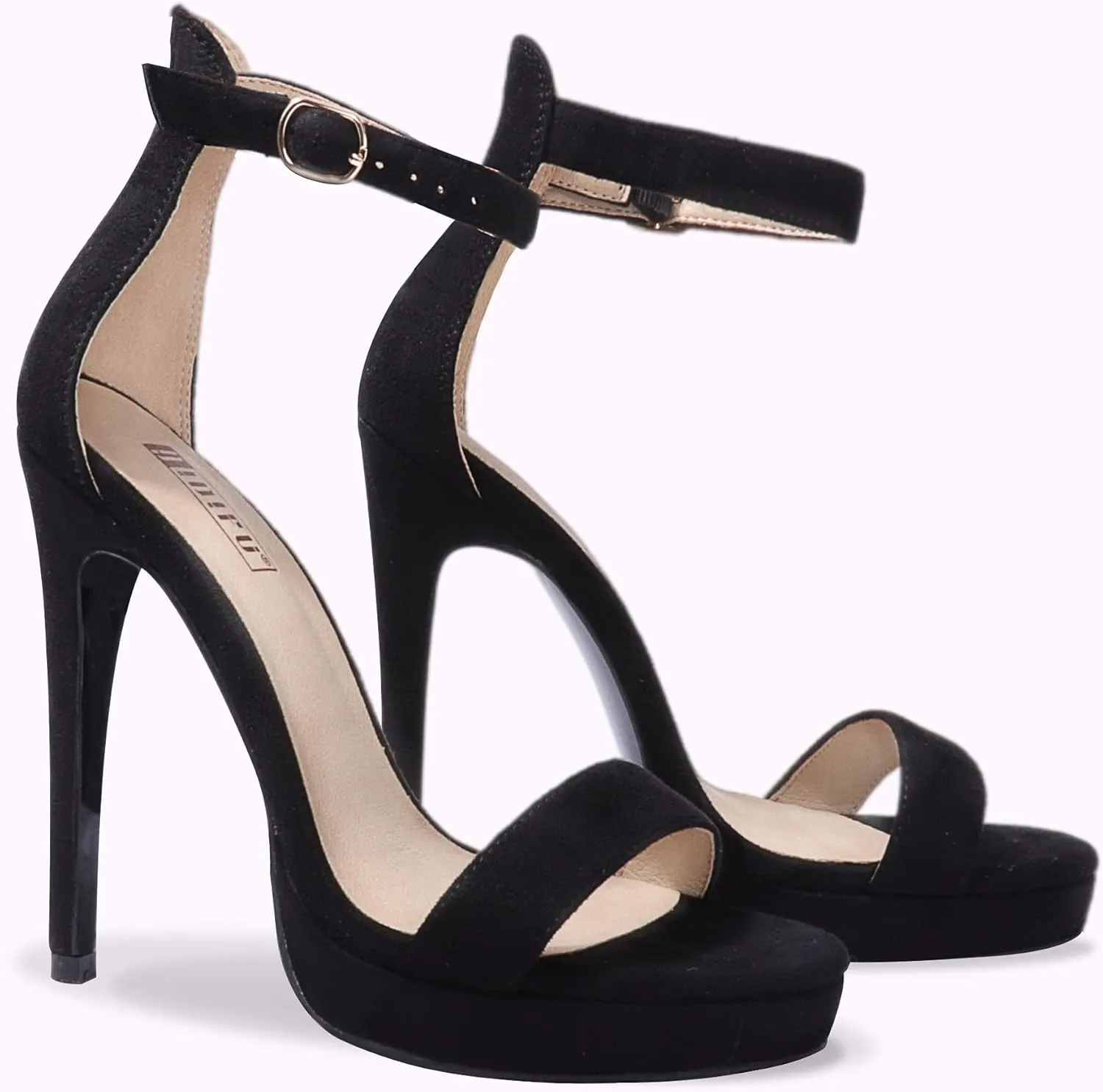 IDIFU Women's Stiletto High Heel Sandals Platform Open Toe Ankle Strap Dress Shoes for Women Bride Ladies in Wedding Bridal Party Homecoming