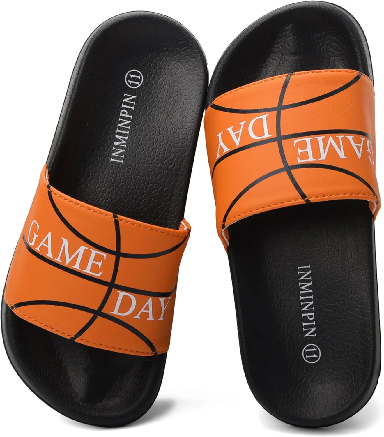 INMINPIN Kids Boys Girls Ball Sports Slides Sandals Ultra Comfortable Beach Pool Shower Shoes House Slide Indoor Outdoor for Sports Fan